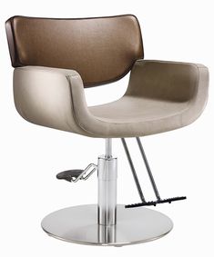 the modern chair is upholstered and ready to be used as a hair stylist