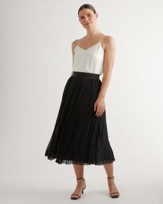 Chiffon Pleated Midi Skirt Silk Mini Skirt, Pleated Chiffon Skirt, Silk Tee, Silk Midi Skirt, Black Midi Skirt, Sheer Chiffon, Beautiful Skirts, Chiffon Skirt, Spring 2023