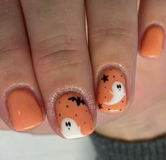 Holloween Nails, Cute Halloween Nails, Cute Gel Nails, Get Nails, Halloween Nail, Halloween Nail Art, Dipped Nails, Fancy Nails, Short Acrylic Nails