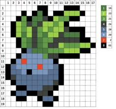 a cross stitch pattern with an alien head on it