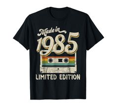 PRICES MAY VARY. Lightweight, Classic fit, Double-needle sleeve and bottom hem Tee Ideas, Estilo Harajuku, Vintage Cassette, Birthday Tee, Sweatshirts Online, Vintage Humor, Athletic Fashion, Cassette Tapes, Funny Tees