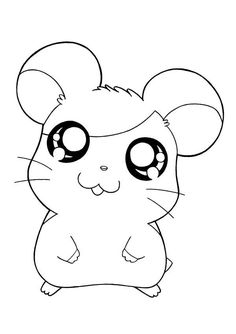 a cartoon mouse with big eyes sitting on its hind legs and looking at the camera