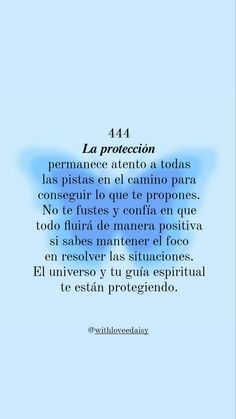 a blue sky with the words la protection written in spanish