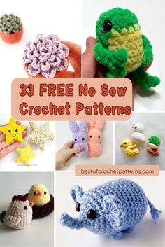 there are many crocheted animals that can be used to make crafts or projects