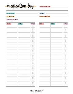 Medication Log - 8 of the Best Templates - World of Printables Medication Tracker Printable, Planner Freebies, Medication Log, Medical Binder, Medication List, Nursing Process, Medication Administration, Medication Tracker, Ways To Get Money