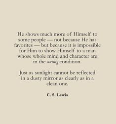 a quote from g s lewis on the subject of his poem, he shows much more of himself to some people