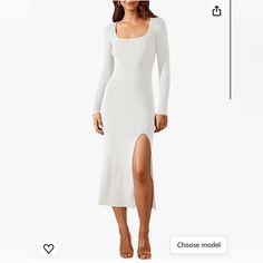 Long Sleeve Ribbed Bodycon Sweater Dress. Thick/Not See Through. Never Worn. White Winter Dress, White Ribbed Dress, Fall Midi Dress, Fashion Nova Black Dress, Fall Midi, White Dress Winter, White Sweater Dress, Midi Dress Fall, Bodycon Sweater