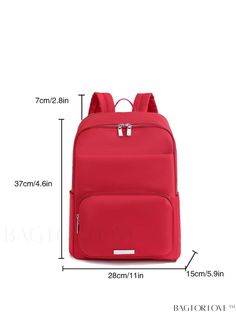 BagForLove - Sleek and Efficient Backpack for Minimalist Needs Product Description Color Red Strap Type Adjustable Composition 100% Polyamide Bag Size Medium Pattern Type Plain Material Polyamide Closure Type Zipper Type Classic Backpack Style Fashionable Size Chart INCH CM Handle Height Strap Length Bag Height Bag Width Bag Length 2.8 inch 35.4 inch 14.6 inch 5.9 inch 11 inch Handle Height Strap Length Bag Height Bag Width Bag Length 7 cm 90 cm 37 cm 15 cm 28 cm Details Pictures Similar Product Portable Solid Backpack For Everyday Use, Portable Backpack For Everyday Use, Solid Everyday Portable Backpack, Functional Solid Color School Bag, Rectangular Solid Color Backpack For Everyday Use, Rectangular Solid Backpack With Zipper Closure, Functional Solid Color Backpack With Adjustable Strap, Solid Color Travel Backpack With Portable Feature, Casual Solid Color Backpack For On-the-go