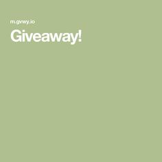 the words giveaway are written in white on a light green background with an image of a