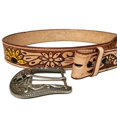 LEATHER BELT for WOMEN, Sunflower Leather Belt for Women. Handmade Belt , Gift for Her - Etsy Adjustable Hand-tooled Belts, Brown Hand Tooled Adjustable Belts And Suspenders, Rustic Hand Tooled Adjustable Belts, Adjustable Hand Tooled Brown Belt, Adjustable Hand-tooled Brown Belt, Western Antique Belt Buckles For Festival, Adjustable Leather Western Belts And Suspenders, Adjustable Leather Belts For Rodeo, Adjustable Leather Belt For Rodeo