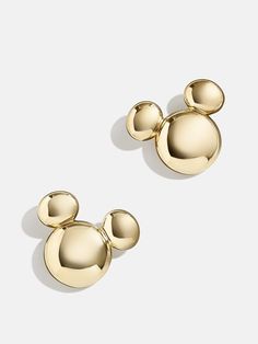 Sprinkle some Disney magic into your everyday ear stack. These Mickey Mouse stud earrings are lightweight and dainty enough for your everyday look. And aren't they just adorable? This is an officially licensed Disney product. Disney Princess Earrings, Disney Keychain, Mickey Earrings, Disney Gold, Disney Earrings, Minnie Mouse Earrings, Princess Earrings, Mickey Mouse Earrings, Disney Charms