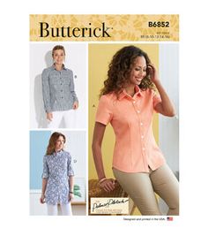 a women's shirt and pants sewing pattern from butterick