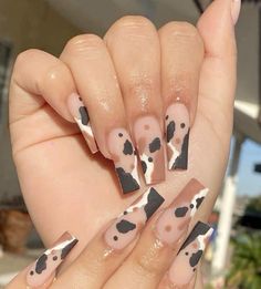 Country Nails, Cow Nails, The Audacity, Acrylic Nails Coffin Short, Coffin Nails Designs