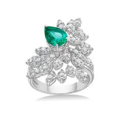 Whisper Ring - WG Diamond And Emerald Ring, Jewelry Emerald, Fancy Dresses Long, Soft Toothbrush, Emerald Jewelry, Emerald Diamond, Emerald Ring, Fancy Dresses, Pear Shape