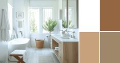 an image of a bathroom setting with neutrals in the color brown and beige colors