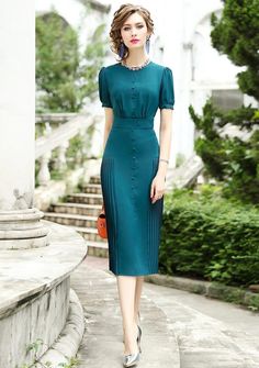 Elegant Vintage Dresses, Looks Kate Middleton, Vintage Dress Design, Female Office, Vintage Midi Dresses, Summer Elegant, Work Dresses, Business Dress, Retro Mode