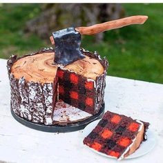 Lumberjacks have layers Lumberjack Cake, Tårta Design, Torte Creative, Torte Cupcake, A Piece Of Cake, Cupcake Cake, Piece Of Cake, Perfect Cake