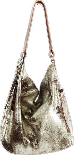 Fall Travel Textured Leather Hobo Bag, Fall Textured Leather Hobo Bag For Travel, Fall Travel Hobo Bag With Textured Leather, Chic Silver Leather Hobo Bag, Chic Metallic Leather Shoulder Bag, Metallic Soft Leather Shoulder Bag For Everyday Use, Leather Hobo Bag For Fall Evening, Everyday Silver Leather Hobo Bag, Silver Leather Hobo Bag For Everyday