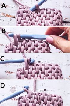 the instructions for how to make a crochet purse