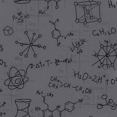 many different types of chemical symbols on a gray background