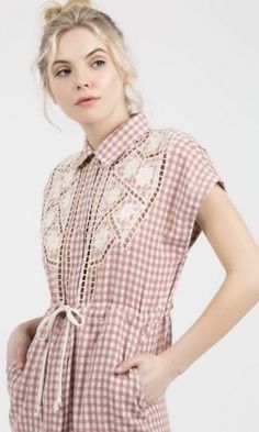 Bentley Short Sleeve Gingham Shirt Dress or Cardigan Duster Collared Gingham Dress For Spring, Spring Button-up Gingham Dresses, Gingham Shirt Dress, Pink Gingham Dress, Boho Midi Dress, Gingham Shirt, Mini Tank Dress, Vintage Inspired Outfits, Sweater Dress Midi