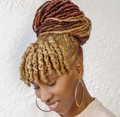 Colorful Locs, Styles Locs, Loc Goals, Loc Bun, Dreadlocks Hairstyles, Perfect Blonde Hair, Ethnic Hair, Locs Styles