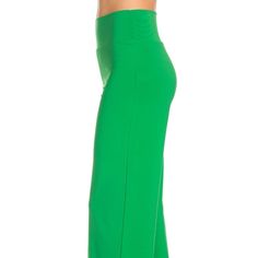 Azules Wide Leg Pants Fold High Waist Green Women Travel Lounge Medium Palazzos Bottom Measures: Fabric: Polyester/Spandex Waist: S: 13.5” , M: 13.5”, L: 14.5” , Xl: 15” Inseam: S: 30.5” , M: 30.5”, L: 31.” , Xl: 31” Rise: S: 8” , M: 8.5”, L: 8.5” , Xl: 9” Length: S: 37.5” , M: 38., L: 39.” , Xl: 40” Color: Solid Green Style: Career Palazzo Slacks Sku-Cpc-4b Purple Office, Travel Lounge, Down Band, Wide Leg Yoga Pants, Womens Office, Solid Green, Green Style, Women Travel, Black Flare