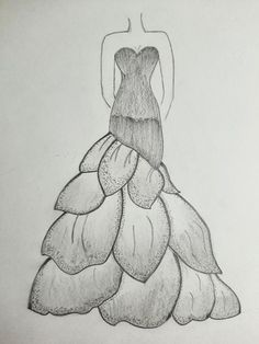 a drawing of a dress made out of paper