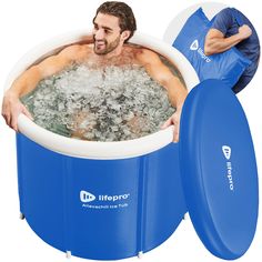 an inflatable swimming pool with a man inside