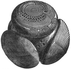 a black and white drawing of some kind of object with swirls on it's surface