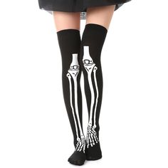 PRICES MAY VARY. High-Quality Material: The Halloween knee socks are made of polyester fiber; They are elastic, soft, and comfortable to handle; You can enjoy different wearing experiences with knee socks. Classic Design: Skeleton bone frame knee-high socks design, adding festival atmosphere. Perfect Clothing Accessories: These socks are easy to match with different boots, skirts, holiday outfits, or other styling, a nice choice for daily casual wearing, and can be stretched to fit most women an Gothic Black Thigh High Hosiery, Gothic Black Thigh-high Hosiery, Black Punk Legwear For Cosplay, Gothic Black Stockings For Cosplay, Black Gothic Stockings For Cosplay, Knee-high Hosiery For Cosplay, Fitted Black Punk Stockings, Black Harajuku Style Thigh High Hosiery, Black Thigh High Harajuku Style Hosiery