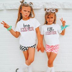 Siblings matching T-Shirts / Or Romper. T-shirt & Romper are 100% cotton.  We design & print our products with care & love! We use the best quality inks & transfers on all products. * * * * * * * * * * * * * * * * * * * * * * * * * * * * * CARE INSTRUCTIONS: Wash inside out on gentle wash, Do not tumble dry. * * * * * * * * * * * * * * * * * * * * * * * * * * * * * SHIPPING: We want to get your product to you as quickly as possible, your purchase will be shipped through Australia post, Express p Matching White T-shirt For Summer, Summer Matching Style White T-shirt, Summer Matching White T-shirt, Personalized Cotton T-shirt For Summer, Personalized Summer T-shirt For Family, Personalized Family Matching T-shirt For Summer, Matching Cotton T-shirt For Gender Reveal, Personalized Summer Cotton T-shirt, Ag Day