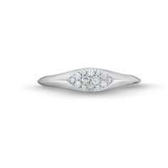 Dressed up or down, this marquise-shaped multi-diamond signet ring is a smart choice. 10K white gold Multi-sized diamonds shimmer in a sideways marquise-shaped composite at the center The polished knife-edged shank adds dimension to the look 1/6 ct. t.w. of diamonds Modern Marquise Ring With Diamond Accents, Modern Marquise Diamond Ring For Formal Occasions, Elegant Ring With Diamond Eyes For Anniversary, Elegant Rings With Diamond Eyes For Anniversary, Elegant Formal Rings With Diamond Eyes, Fine Jewelry Marquise Single Cut Diamond Ring, Formal Marquise Cluster Ring In Diamond White, Marquise Diamond Ring With Accents In White Gold, White Gold Diamond Ring With Marquise Accents