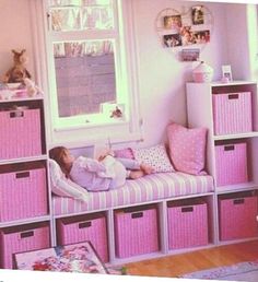 Diy Girls Bedroom, Girls Playroom, Teen Girl Bedroom, Messy Room, Kallax Ikea, Room Remodel, Toddler Bedrooms