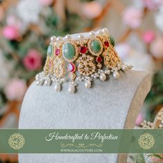 Resplendently unique! Look magnificently stunning in our Taaliyah Set featuring shimmering CZ stones and beautiful combination of stones. The set includes a pair of matching earrings. Approximate earrings length is 3.5". Gold-plated on high-quality brass as base metal. Made by order. Kindly allow 5-7 weeks for the delivery of this item. For custom or urgent requests, please contact support@alacouture.com. *Please Note: We use faux stones and beads in all of our jewelry. Bollywood Gemstone Jewelry Sets For Wedding, Bollywood Style Wedding Jewelry Sets With Gemstones, Luxury Stone Work Jewelry Sets For Festive Occasion, Bollywood Style Wedding Jewelry With Stones, Elegant Stone-set Jewelry For Wedding, Elegant Kundan Jewelry Sets With Stones, Ocean Green, Faux Stone, Cz Stone