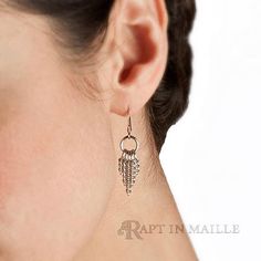 Eva Rapt In Maille Chainmail Earrings Earrings Rapt In Maille Chain Mail Earrings, Chainmail Earrings, Chainmaille Earrings, Wire Wrapping Tutorials, Mixed Metal Necklace, Diy Wire Earrings, Native Beading Patterns, Chainmail Jewelry, Steam Punk Jewelry