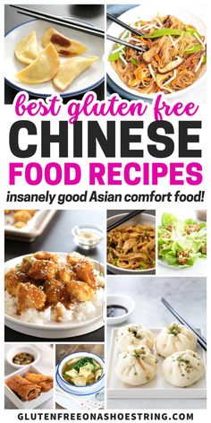 Chinese appetizers and dinner dishes are featured here Gluten Free Asian Food, Chinese Dinner Recipes, Gluten Free Asian, Gluten Free Asian Recipes, Gluten Free On A Shoestring, Chinese Food Recipes, Chinese Dinner