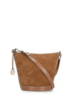 100% Calf leather Chic Suede Bucket Bag With Removable Pouch, Designer Suede Shoulder Bag With Gold-tone Hardware, Brown Calf Leather Bucket Bag With Gold-tone Hardware, Brown Calf Leather Crossbody Shoulder Bag, Brown Calf Leather Bucket Bag With Leather Lining, Designer Bucket Shoulder Bag With Leather Lining, Luxury Suede Bags With Gold-tone Hardware, Luxury Suede Shoulder Satchel, Brown Calf Leather Shoulder Bag With Removable Pouch