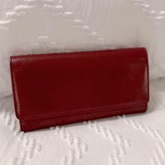 Beautiful Red, Trifold Hobo Wallet. Nwot. No Stains, Rips Or Tears. Wallet Has A Removable Checkbook Cover In Same Red Leather. Hobo Wallet, Checkbook Cover, Hobo Bags, Red Leather, Wallets, Bag Lady, Wallet, Red, Leather