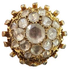 Antique 1850s victorian era 18k yellow gold ring with rose cut diamonds estimate weight 1.5 carats ring is in open work style massive large looking 5 Carat Ring, Rose Cut Ring, Rose Cut Diamond Ring, Rosecut Diamond Ring, Work Style, 18k Yellow Gold Ring, Yellow Gold Ring, Magpie, Rose Cut Diamond