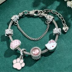 *** Sanrio Licensed** Stainless Steel Hello Kitty Charm Bracelet For Young Girls Or Women Makes Great For Gifts, Birthdays Or Events Or Parties Comes With Gift Bag Or Box !!! *** Sell Out Risk Nwt !!!! I’m A 5 Star Seller And Your Items Will Come Within Days After You Place An Order !!! No Need To Wait For 2 Or 3 Weeks! From Other Sellers Or Platforms! I Have Everything I Post In Stock! Trendy Silver Jewelry With Cat Design, Cute Silver Bracelets With Lobster Clasp, Cute Silver Bracelet Jewelry, Cute Silver Bracelets With Charms, Sanrio Jewelry, Hello Kitty Charm, Zipper Bracelet, Anime Jewelry, Bead Charms Diy