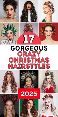 Holiday Hair Tutorial, Christmas Hair Ideas, Christmas Hairstyle, Christmas Tree Hair, Festive Hair, Diy Updo, Christmas Hair Accessories, Christmas Hair Bows