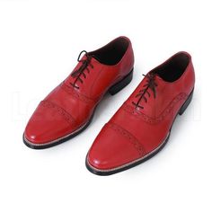 If you want to exude confidence and luxury but also crave comfort and affordability, this  Red Black Laces Genuine Leather Shoe is your savior. This Handmade Leather Shoes with Beautiful Black &amp is made from 100% Genuine Leather When you talk about fashion, comfort, and style - a shoe with this personality is bound to stand out. So what are you waiting for? Buy yours today. Red Goodyear Welted Lace-up Oxfords, Red Brogue Lace-up Leather Shoes, Business Lace-up Dress Shoes With Red Sole, Classic Lace-up Dress Shoes With Red Sole, Business Oxfords With Red Sole Lace-up, Red Oxfords With Leather Sole, Burgundy Lace-up Oxfords With Leather Sole, Red Oxford Oxfords With Leather Sole, Red Goodyear Welted Wingtip Oxfords