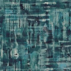 an abstract painting with blue and green colors