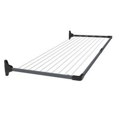 the bed frame is made from metal and has two rails on each side, which are attached