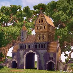 Inspired by a picture I found on here, was fun to build. You can find more about this build on my instagram post. The link is attached. Thanks to Plutouthere for the trees. #minecraft #minecraftbuilding #medieval #minecraftbuilder #minecraftidea #minecraftcreation #minecraftbuild Medieval Builds, Minecraft Museum, Tree God, Minecraft Library, Building Inspiration, Bangunan Minecraft, Color Pallete