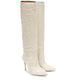 Suede knee-high boots off white White Knee High Boots, Nude Boots, Beige Boots, Paris Texas, Suede Boots Knee High, White Boots, High Heel Boots, Womens High Heels, Suede Boots