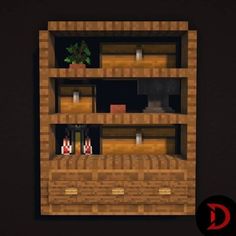 an old - fashioned shelf is shown in this screenshot from the video game minecraft