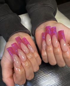 Tapered Square Nails, Edgy Nails, Exotic Nails, Glam Nails, Pink Nail