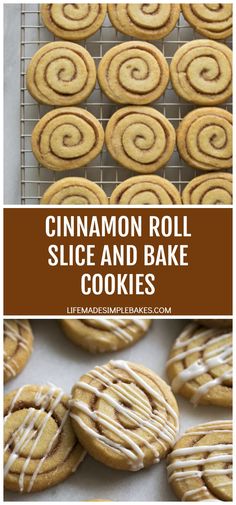 cinnamon roll slice and bake cookies on a cooling rack